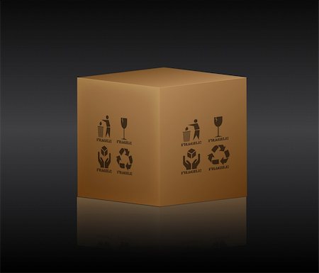 simsearch:400-05334937,k - brown box with various symbols. vector format. Stock Photo - Budget Royalty-Free & Subscription, Code: 400-04804487