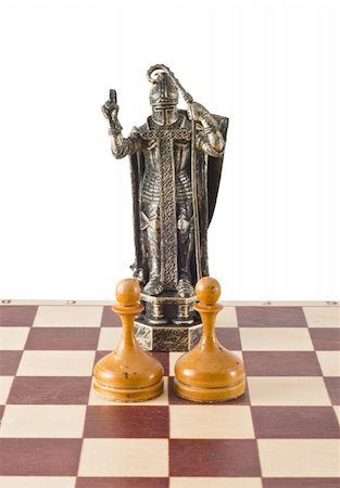 Two chess pieces isolated on a white background Stock Photo - Budget Royalty-Free & Subscription, Code: 400-04804488