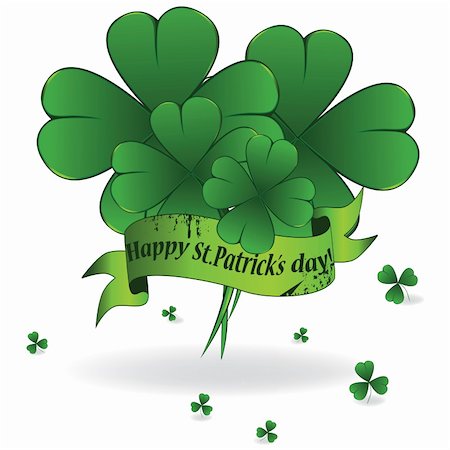 simsearch:400-06570489,k - Background to St. Patrick's Day with clover and ribbon, element for design Stock Photo - Budget Royalty-Free & Subscription, Code: 400-04804551