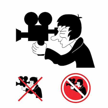 Cameraman. Ban. Vector illustration on white background for design Stock Photo - Budget Royalty-Free & Subscription, Code: 400-04804684