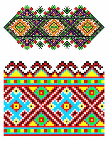 embroidery drawing flower image - Vector illustrations of ukrainian embroidery ornaments, patterns, frames and borders. Stock Photo - Budget Royalty-Free & Subscription, Code: 400-04804697