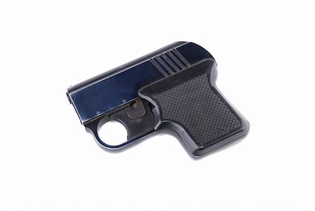 simsearch:400-04816325,k - Pistol of black colour for giving of sound signals on a white background Stock Photo - Budget Royalty-Free & Subscription, Code: 400-04804809