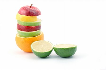fresh fruits isolated on  a white background Stock Photo - Budget Royalty-Free & Subscription, Code: 400-04804913