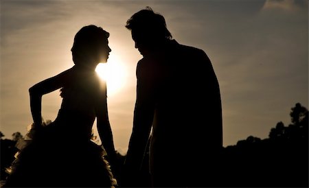 silhouette wedding time and sun set In thailand Stock Photo - Budget Royalty-Free & Subscription, Code: 400-04804953