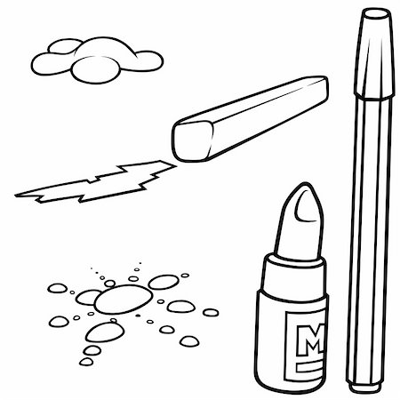 school black and white cartoons - Drawing Set 2 - Black and White Cartoon illustration, Vector Stock Photo - Budget Royalty-Free & Subscription, Code: 400-04805044