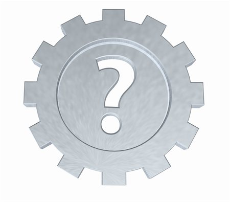 simsearch:400-04670001,k - gear wheel with question mark on white background - 3d illustration Foto de stock - Super Valor sin royalties y Suscripción, Código: 400-04805147