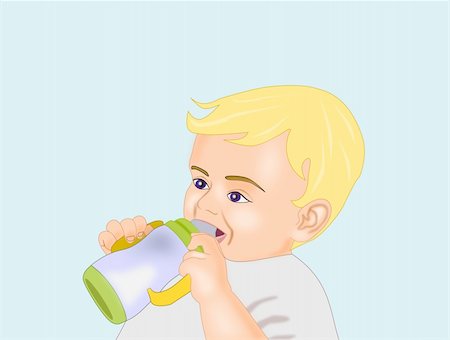 simsearch:700-01586787,k - A happy baby who drinks from a bottle Stockbilder - Microstock & Abonnement, Bildnummer: 400-04805287