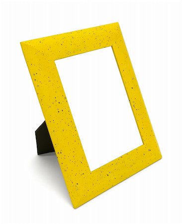 fleck - yellow picture frame isolated on white Stock Photo - Budget Royalty-Free & Subscription, Code: 400-04805551