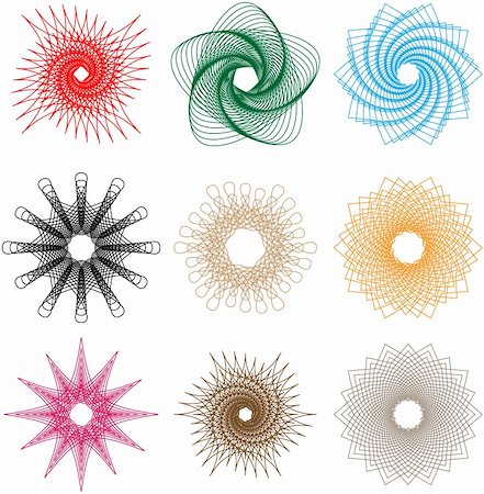A set of spiral shapes of regular geometric shape Stock Photo - Budget Royalty-Free & Subscription, Code: 400-04805763