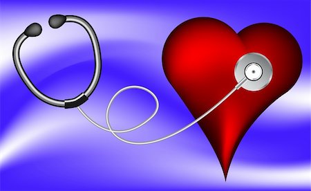 Stethoscope and red heart, vector illustration Stock Photo - Budget Royalty-Free & Subscription, Code: 400-04806263