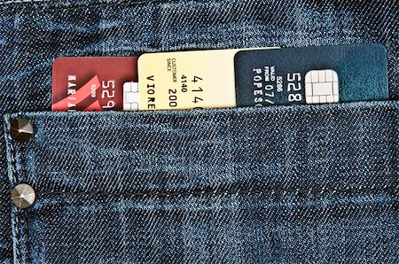 simsearch:400-04152511,k - Credit cards in jeans back pocket Stock Photo - Budget Royalty-Free & Subscription, Code: 400-04806395