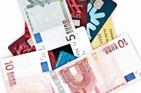 simsearch:400-05911395,k - Close up to euro banknotes and credit cards Stockbilder - Microstock & Abonnement, Bildnummer: 400-04806401