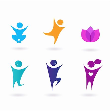 pictogram character - Set of yoga icons - isolated on white. Vector. Stock Photo - Budget Royalty-Free & Subscription, Code: 400-04806437