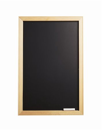 slate with chalk - empty blackboard with wooden frame and chalks isolated on white Stock Photo - Budget Royalty-Free & Subscription, Code: 400-04806455