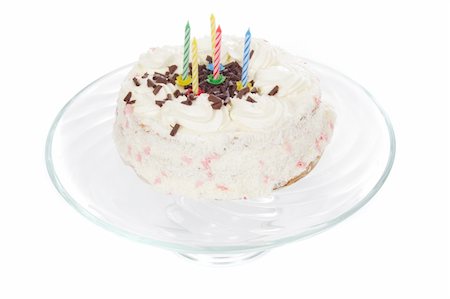 simsearch:400-04198170,k - the birthday white cake from five candles Fotografie stock - Microstock e Abbonamento, Codice: 400-04806562