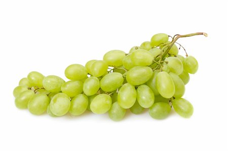 Branch of green grapes, photo on the white background Stock Photo - Budget Royalty-Free & Subscription, Code: 400-04806634