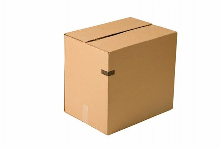 simsearch:400-04806832,k - closed shipping cardboard box isolated on white Stockbilder - Microstock & Abonnement, Bildnummer: 400-04806777