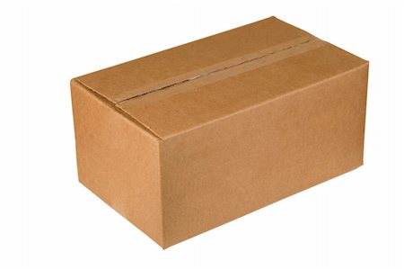 simsearch:400-04806832,k - closed shipping cardboard box isolated on white Stockbilder - Microstock & Abonnement, Bildnummer: 400-04806830