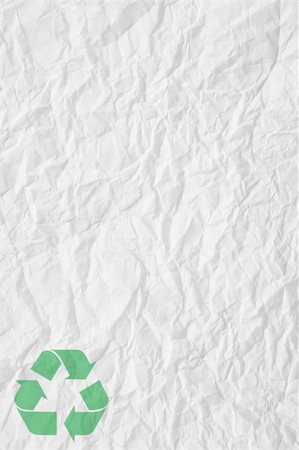 simsearch:400-05305041,k - texture of white crumpled paper and green recycling sign Photographie de stock - Aubaine LD & Abonnement, Code: 400-04806878