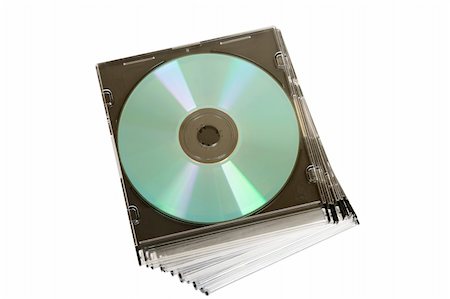 cd dvd piled up on white background Stock Photo - Budget Royalty-Free & Subscription, Code: 400-04806872
