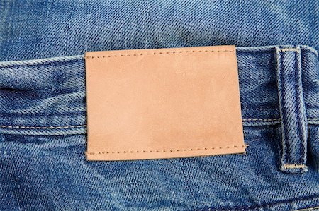 front view of denim label, blue jeans and leather label Stock Photo - Budget Royalty-Free & Subscription, Code: 400-04806896