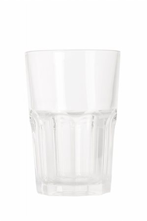 front view of empty water glass on white background Stock Photo - Budget Royalty-Free & Subscription, Code: 400-04806902