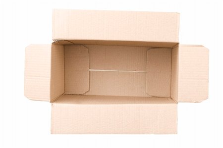 open corrugated cardboard box on white background Stock Photo - Budget Royalty-Free & Subscription, Code: 400-04806983