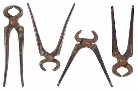 rusty tools - front view of different shape of old nippers Stock Photo - Budget Royalty-Free & Subscription, Code: 400-04807007