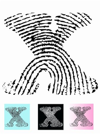 Fingerprint Alphabet Letter X (Highly detailed Letter - transparent so can be overlaid onto other graphics) Stock Photo - Budget Royalty-Free & Subscription, Code: 400-04807595