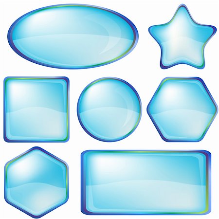 Set blue vector icons, buttons different forms Stock Photo - Budget Royalty-Free & Subscription, Code: 400-04807728