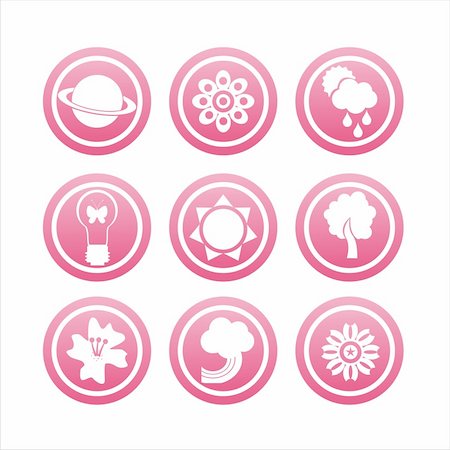 simsearch:400-05739512,k - set of 9 pink nature icons Stock Photo - Budget Royalty-Free & Subscription, Code: 400-04807739