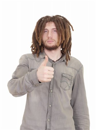 rastafarian - young dreadlock man isolated on white background Stock Photo - Budget Royalty-Free & Subscription, Code: 400-04807907