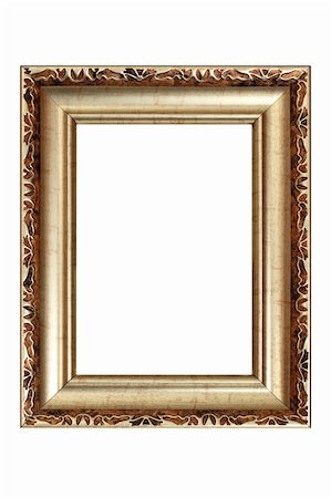 ppart (artist) - Gold plated wooden frame on white Foto de stock - Royalty-Free Super Valor e Assinatura, Número: 400-04808168