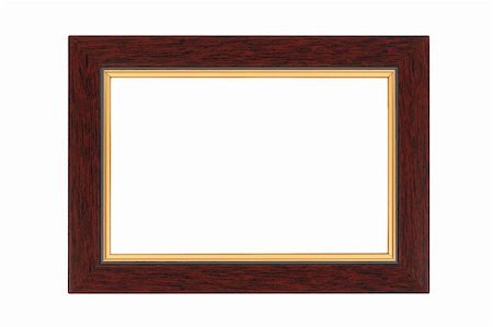 ppart (artist) - Gold-brown wooden frame isolated on white background. Stock Photo - Budget Royalty-Free & Subscription, Code: 400-04808173