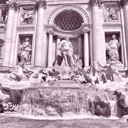 fontäne - Baroque Trevi Fountain (Fontana di Trevi) in Rome, Italy - high dynamic range HDR Stock Photo - Budget Royalty-Free & Subscription, Code: 400-04808308