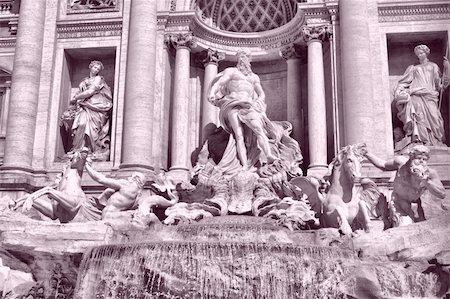 fontäne - Baroque Trevi Fountain (Fontana di Trevi) in Rome, Italy - high dynamic range HDR Stock Photo - Budget Royalty-Free & Subscription, Code: 400-04808302