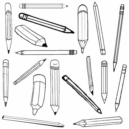 painting supplies - Set vector illustration of pencils Stock Photo - Budget Royalty-Free & Subscription, Code: 400-04808678