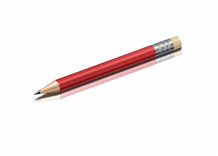 sharp objects - Red pencil illustration isolated on white Stock Photo - Budget Royalty-Free & Subscription, Code: 400-04808728