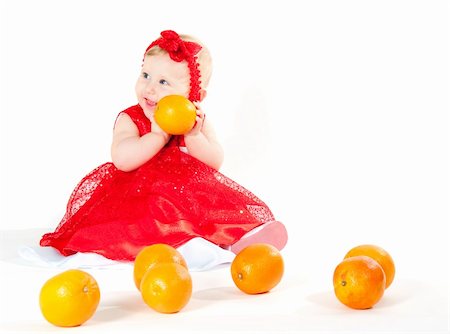 The image of the girl playing with oranges Stock Photo - Budget Royalty-Free & Subscription, Code: 400-04808741