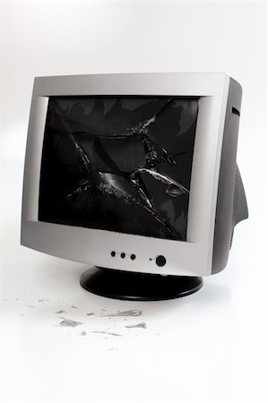 computer screen glass broken by the stress at work Stock Photo - Budget Royalty-Free & Subscription, Code: 400-04809226