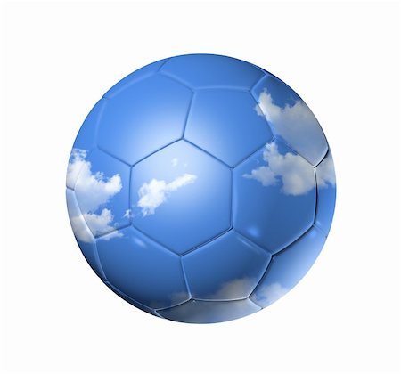 simsearch:600-06936138,k - 3D Sky on a soccer football ball - isolated on white with clipping path Fotografie stock - Microstock e Abbonamento, Codice: 400-04809372