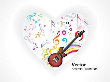 abstract musical heart vector illustration Stock Photo - Budget Royalty-Free & Subscription, Code: 400-04809431