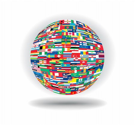 Flags Globe Stock Photo - Budget Royalty-Free & Subscription, Code: 400-04809564