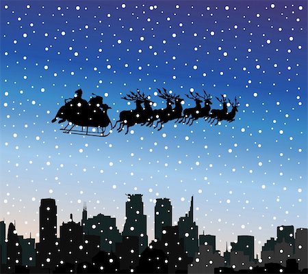 santa claus sleigh flying - Santa Claus Stock Photo - Budget Royalty-Free & Subscription, Code: 400-04809695