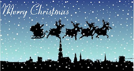 santa claus sleigh flying - Santa Claus Stock Photo - Budget Royalty-Free & Subscription, Code: 400-04809709
