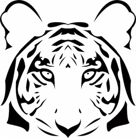 felino grande - the vector abstract tiger head eps 8 Photographie de stock - Aubaine LD & Abonnement, Code: 400-04809817