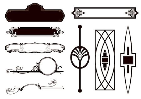 Set of Ornamental design elements vector illustration. Stock Photo - Budget Royalty-Free & Subscription, Code: 400-04809834