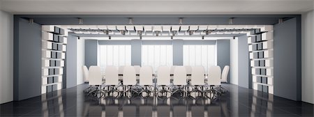 simsearch:400-04241682,k - Modern boardroom with white chairs interior panorama 3d render Stock Photo - Budget Royalty-Free & Subscription, Code: 400-04800143