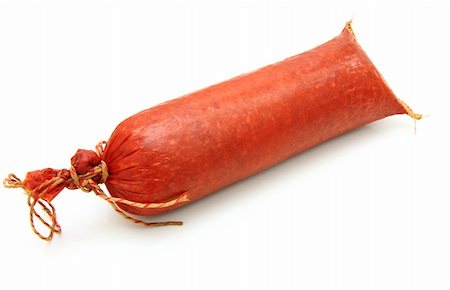 simsearch:400-08332621,k - Tasty sausage is curtailed by a ring lies on a white background Stock Photo - Budget Royalty-Free & Subscription, Code: 400-04800316