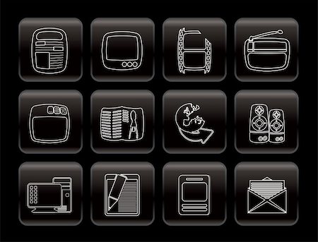 Simple Media icons - Vector Icon Set Stock Photo - Budget Royalty-Free & Subscription, Code: 400-04800349